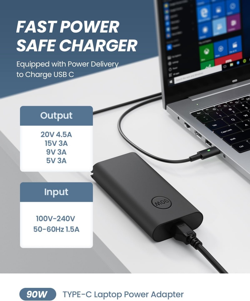 90 واط USB C نوع C شاحن الكمبي - مراجعة Laptop Accessories Dell وسعره