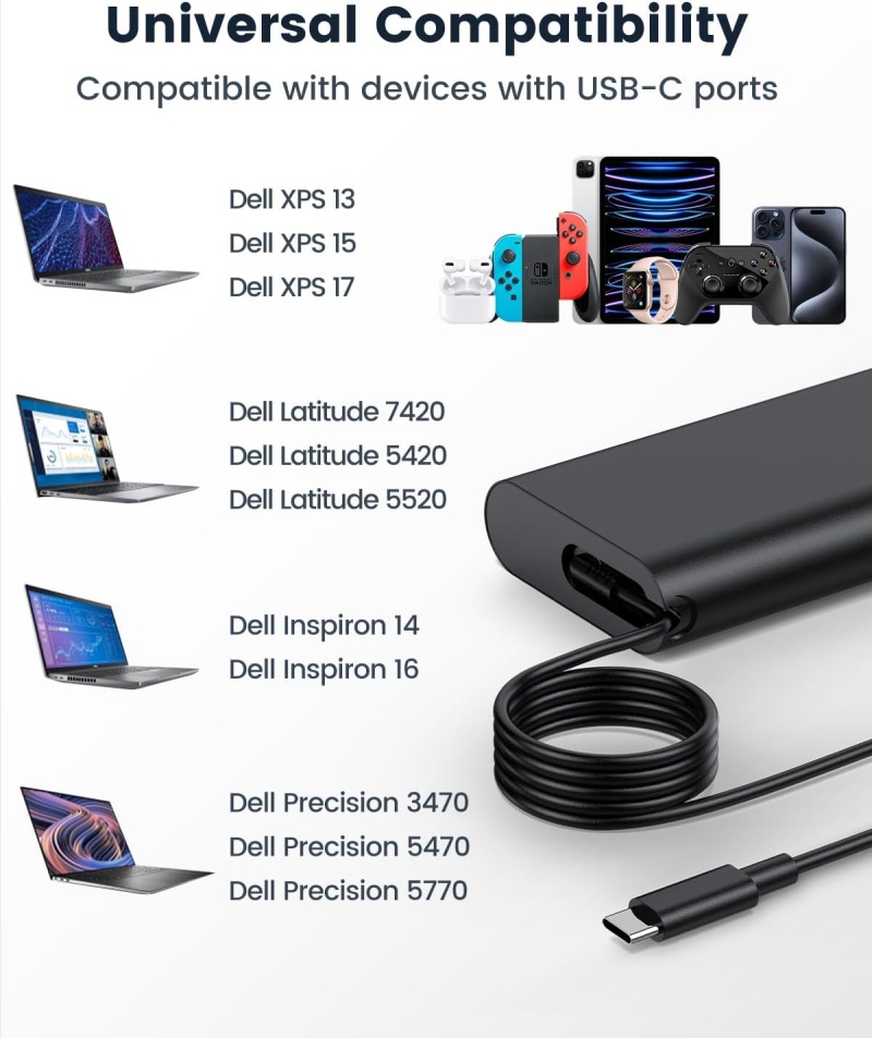 90 واط USB C نوع C شاحن الكمبي - مراجعة Laptop Accessories Dell وسعره