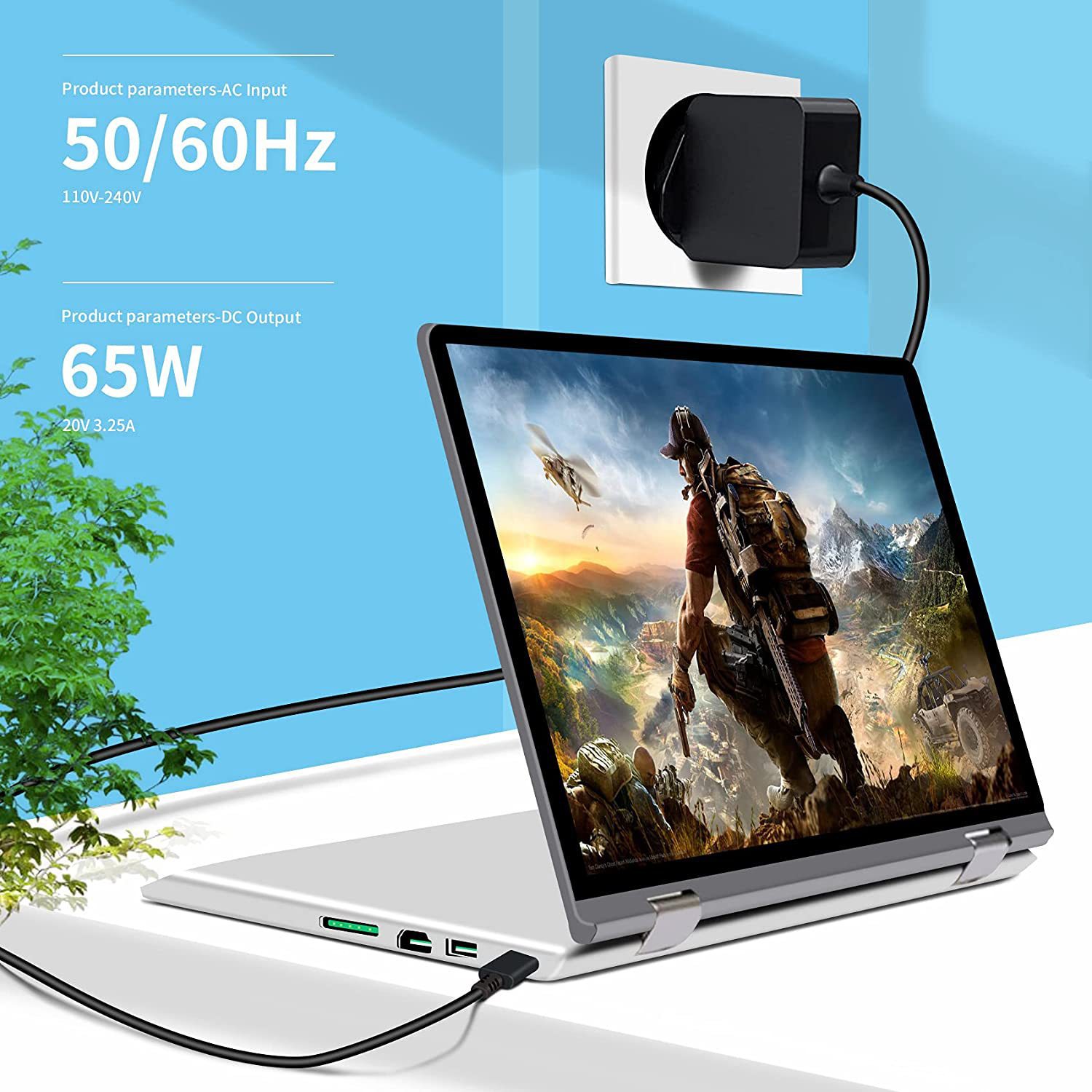 شاحن محول طاقة 65 واط 20 فولت  - مراجعة Laptop Accessories Dell وسعره